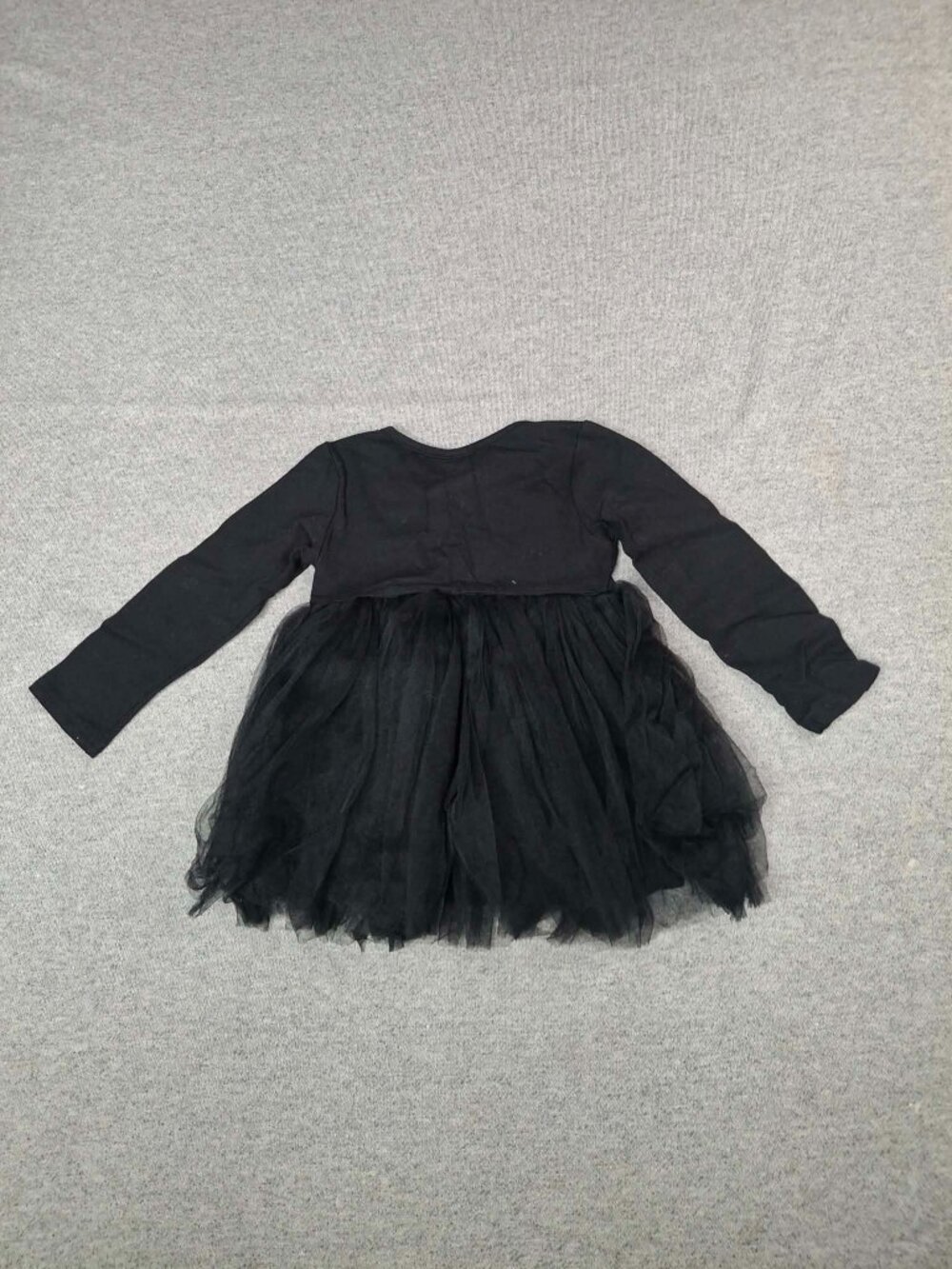 Baby Girl Black Tulle Tutu Dress Long Sleeve 9-12M Layered Tulle Black TutuDress